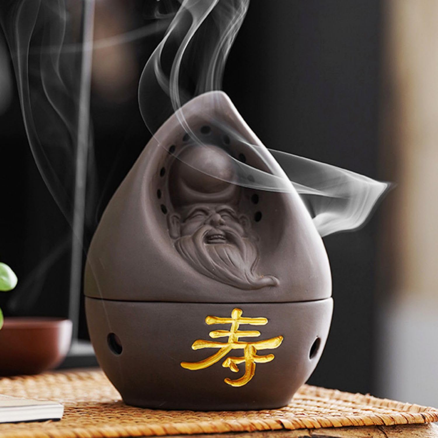 Amazon.com: 紫砂创意九尾狐狸盘香炉Incense Sticks Holder,Ceramic